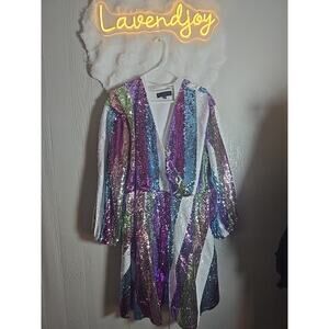 Multicolor Sequin Midi Dress